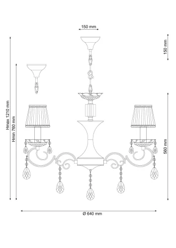 Люстра подвесная IL BELLO 121.6 Lucia Tucci чёрная на 6 ламп, основание бронзовое в стиле классический  фото 4